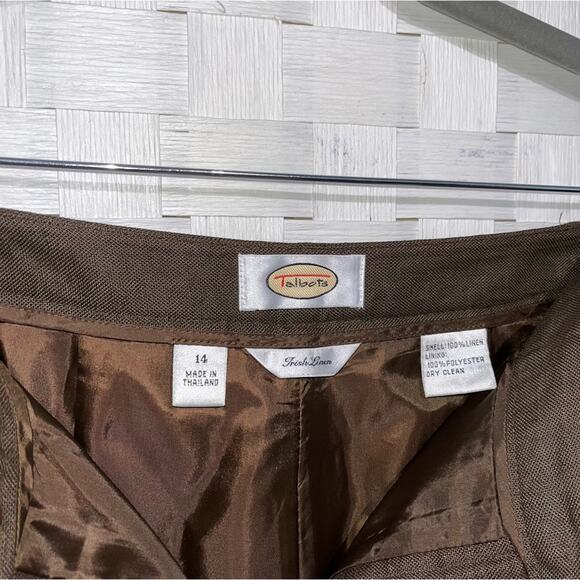 Talbots Women's Pure Irish Linen Striaght Leg Trousers Size 14 Boho Lagenlook - Picture 4 of 9